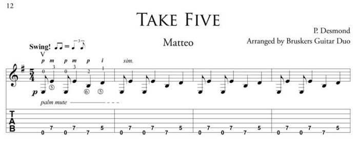 Take-Five-fragment-Bruskers Guitar Duo