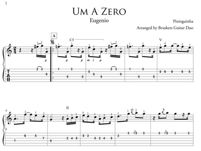 um a zero fragment by Bruskers Guitar Duo