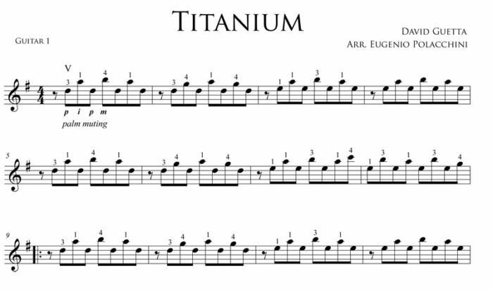 Titanium for guitar orchestra - fragment
