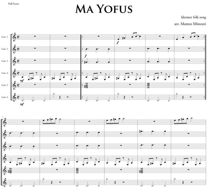 Ma Yofus - Guitar ensamble arrangement